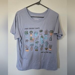 Zoe + Liv Blue Plant Tee Size Large